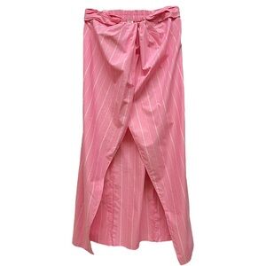 Maeve Anthropologie Dress Women Small Pink White Vertical Stripe Y2K Academia